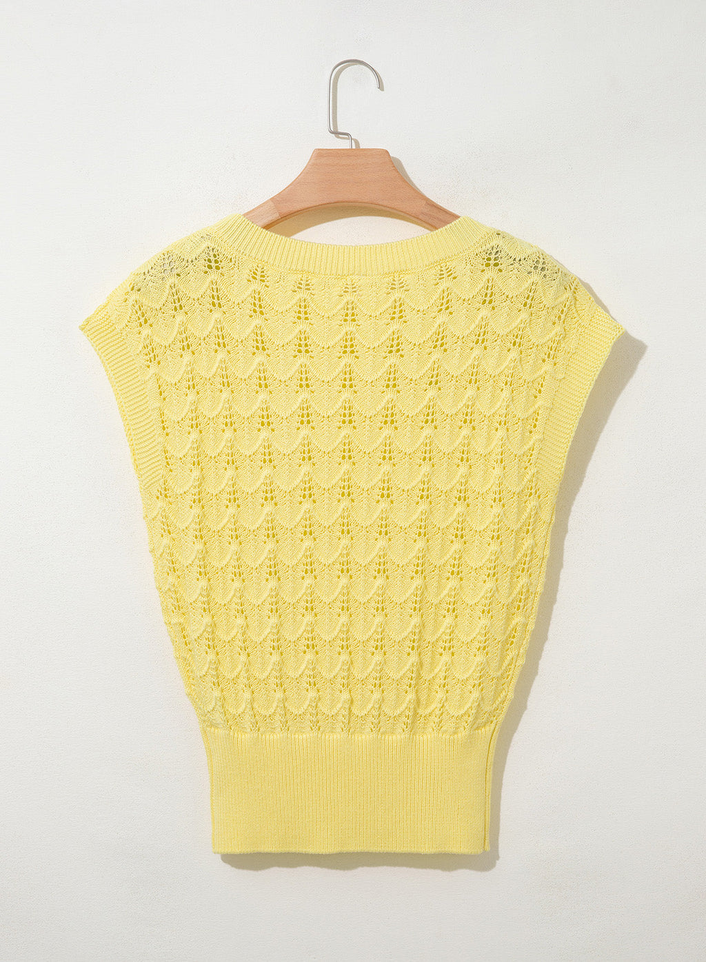 Dokotoo Women's Cap Sleeve Sweater Vest Hollow Out Crochet Knit Tops