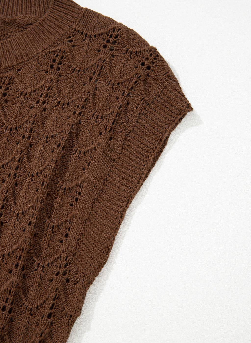 Dokotoo Women's Cap Sleeve Sweater Vest Hollow Out Crochet Knit Tops