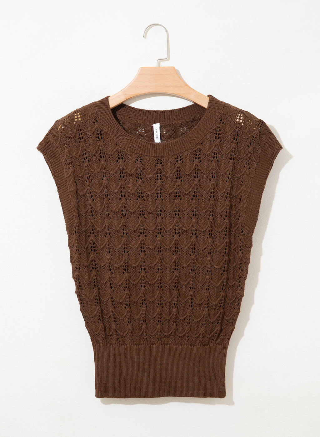 Dokotoo Women's Cap Sleeve Sweater Vest Hollow Out Crochet Knit Tops