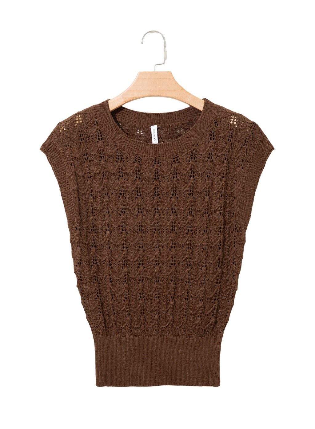 Dokotoo Women's Cap Sleeve Sweater Vest Hollow Out Crochet Knit Tops