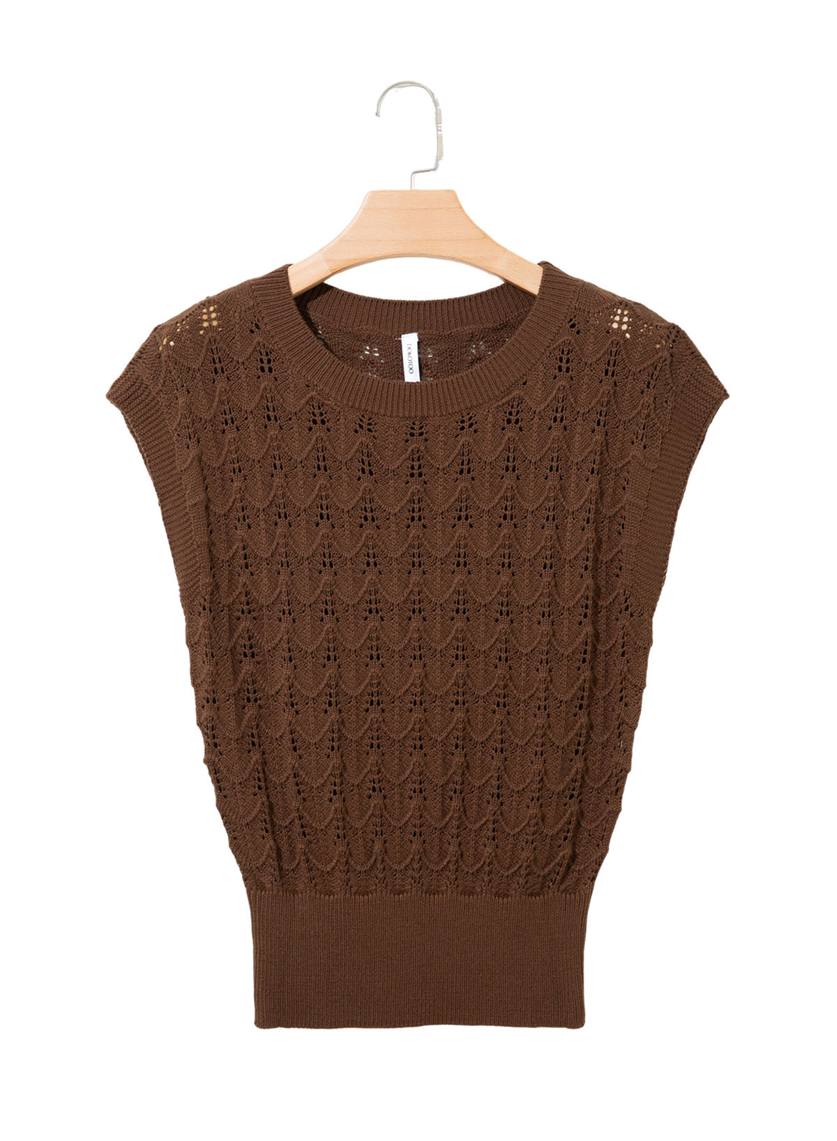 Dokotoo Women's Cap Sleeve Sweater Vest Hollow Out Crochet Knit Tops