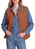 Dokotoo Vest Tops for Women Button Up Sleeveless Corduroy Vests