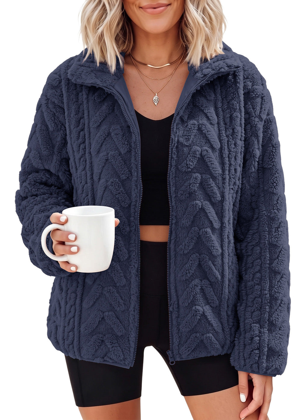 Dokotoo Winter Fleece Jacket for Women 2026 Zipper Casual Coat with Pockets