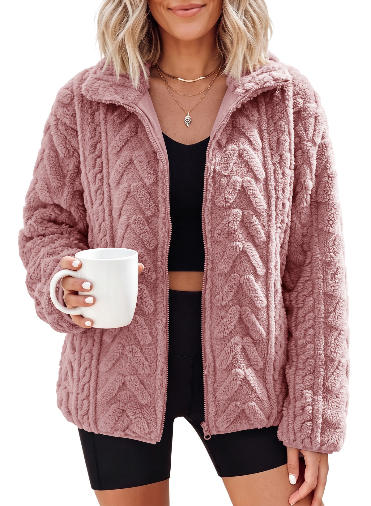 Dokotoo Winter Fleece Jacket for Women 2026 Zipper Casual Coat with Pockets