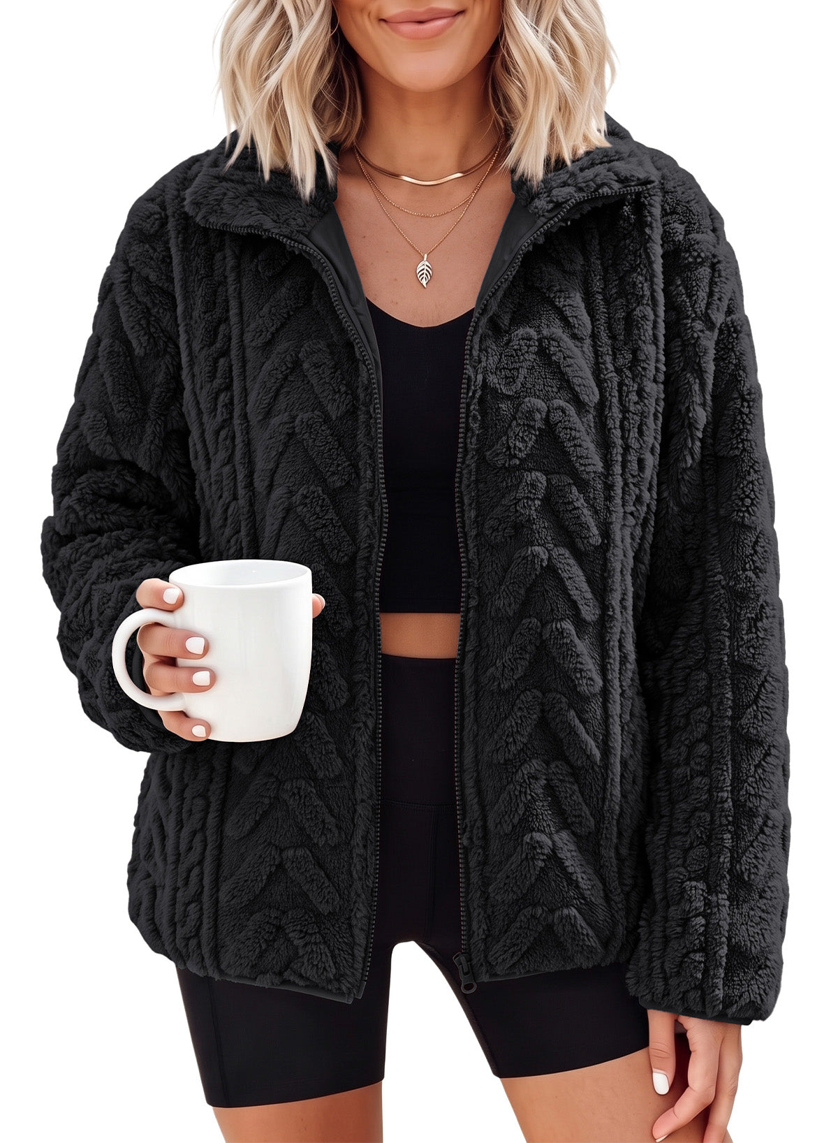 Dokotoo Winter Fleece Jacket for Women 2026 Zipper Casual Coat with Pockets