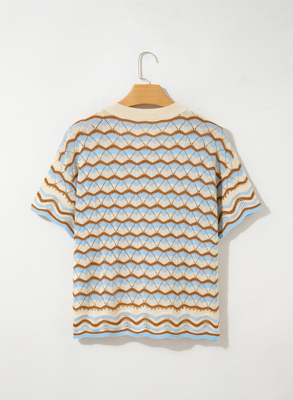Dokotoo Women's Striped Short Sleeve Sweater Cotton Boho Summer Crochet Top