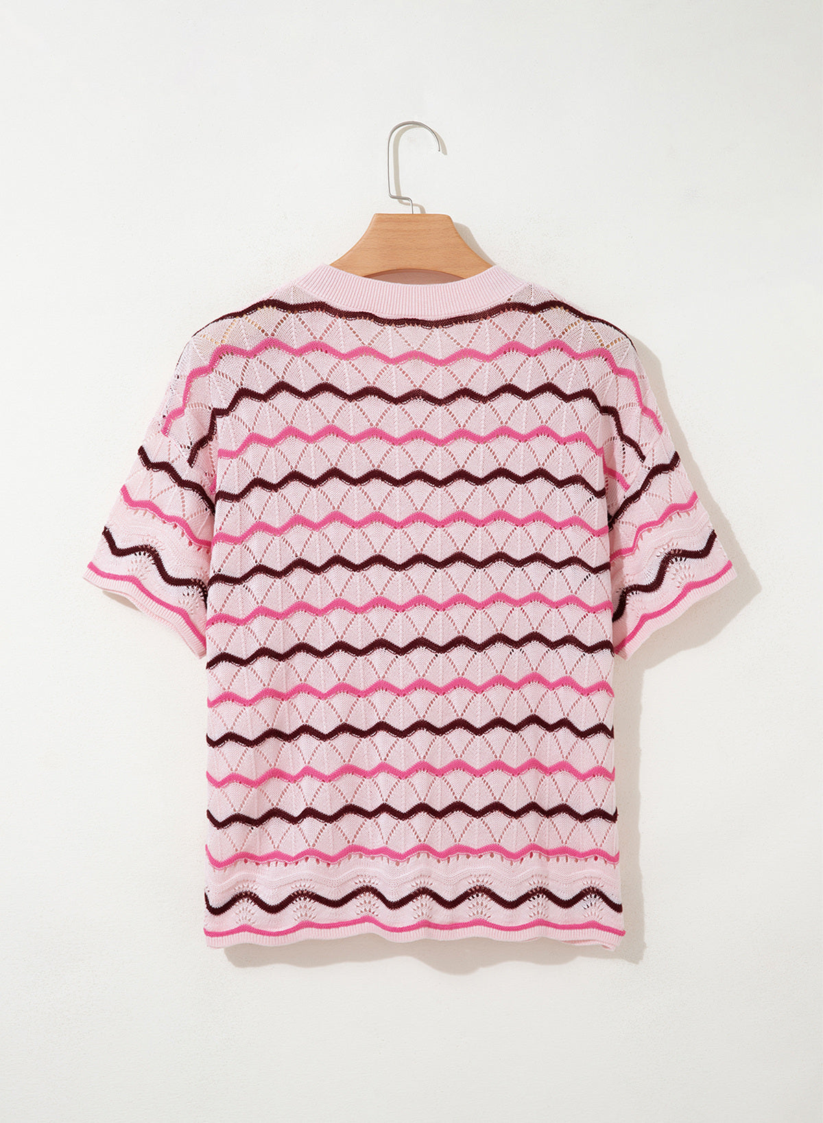 Dokotoo Women's Striped Short Sleeve Sweater Cotton Boho Summer Crochet Top