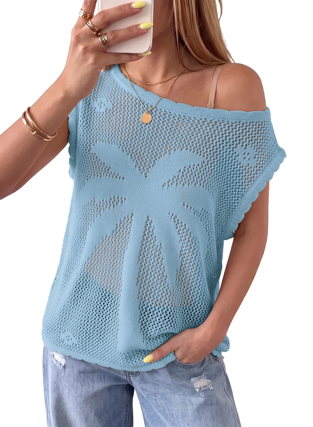 Dokotoo Women's Sleeveless Crochet Tank Tops Summer Sweater Knit Vest 2026