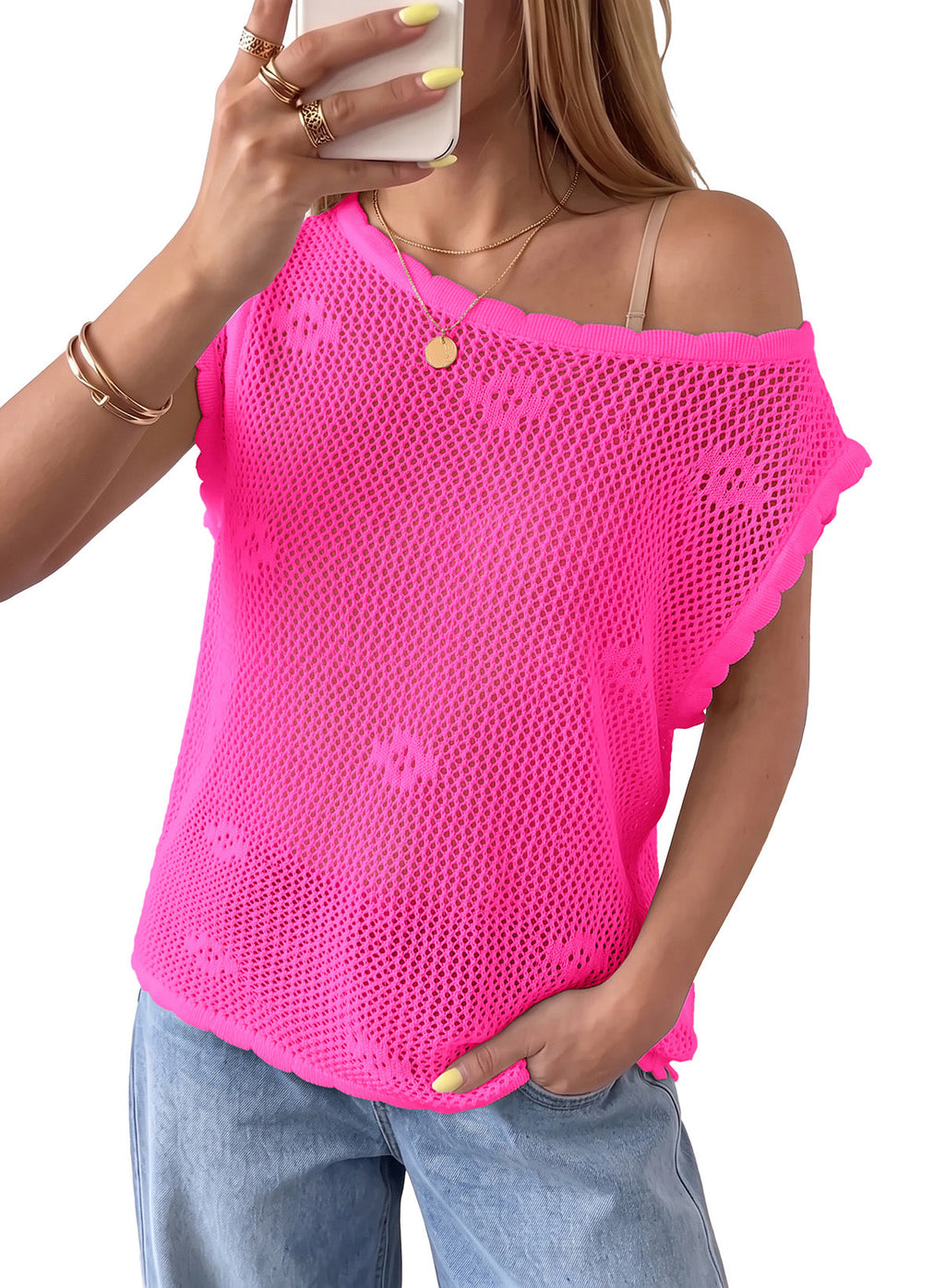 Dokotoo Women's Sleeveless Crochet Tank Tops Summer Sweater Knit Vest 2026