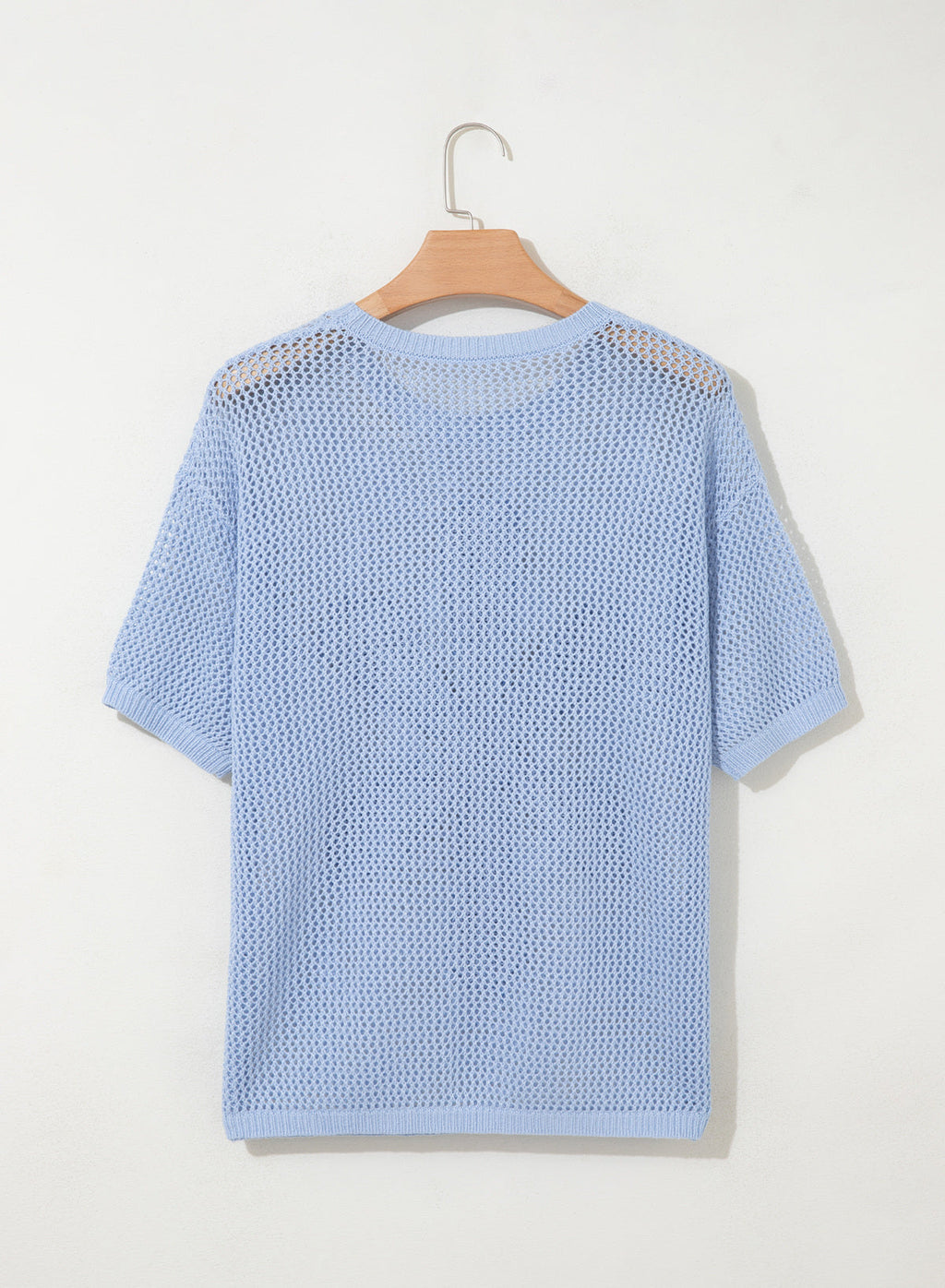 Dokotoo Women's Short Sleeve Crochet Sweater Beach Cover UPs Knit Top