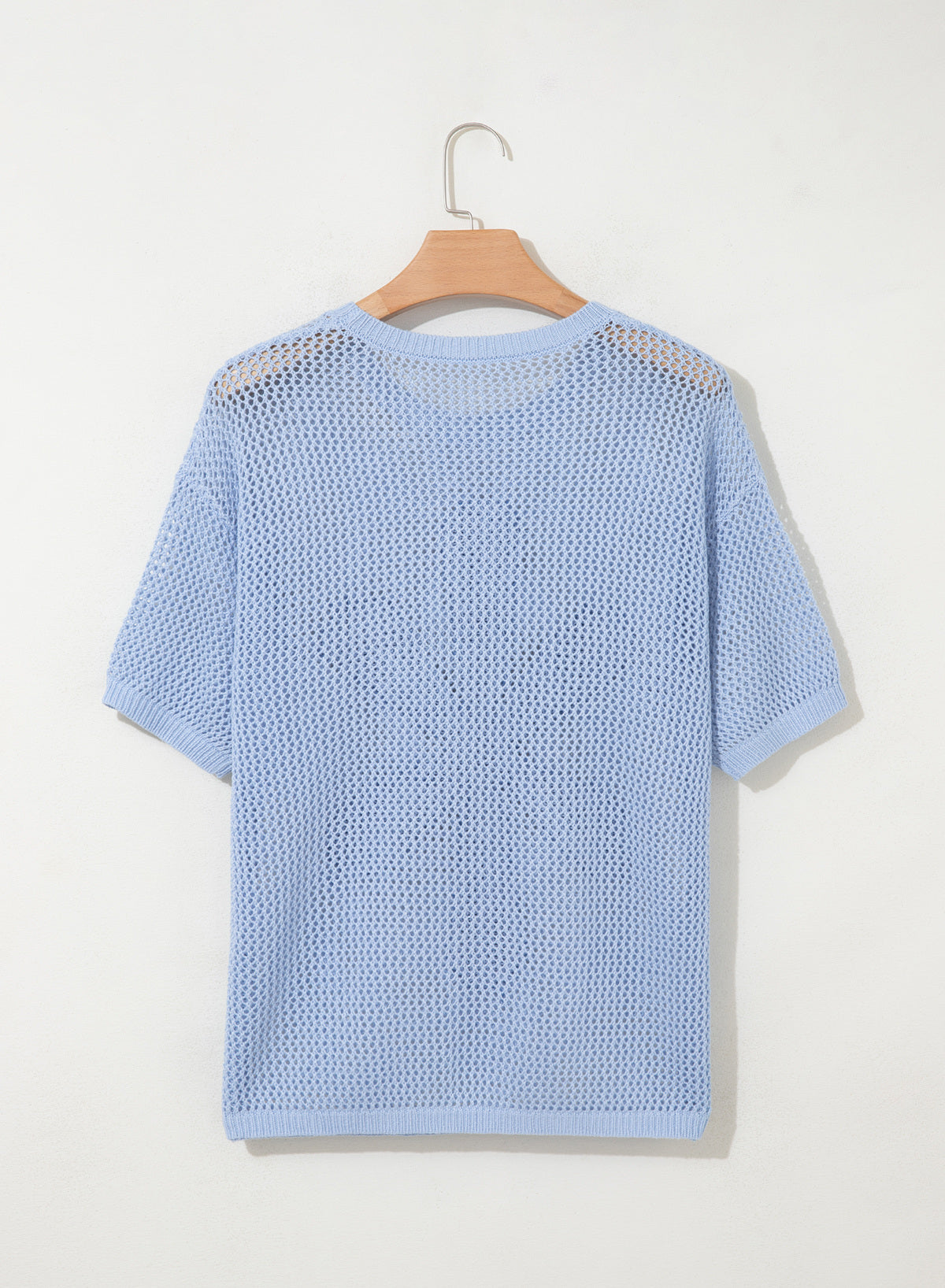 Dokotoo Women's Short Sleeve Crochet Sweater Beach Cover UPs Knit Top