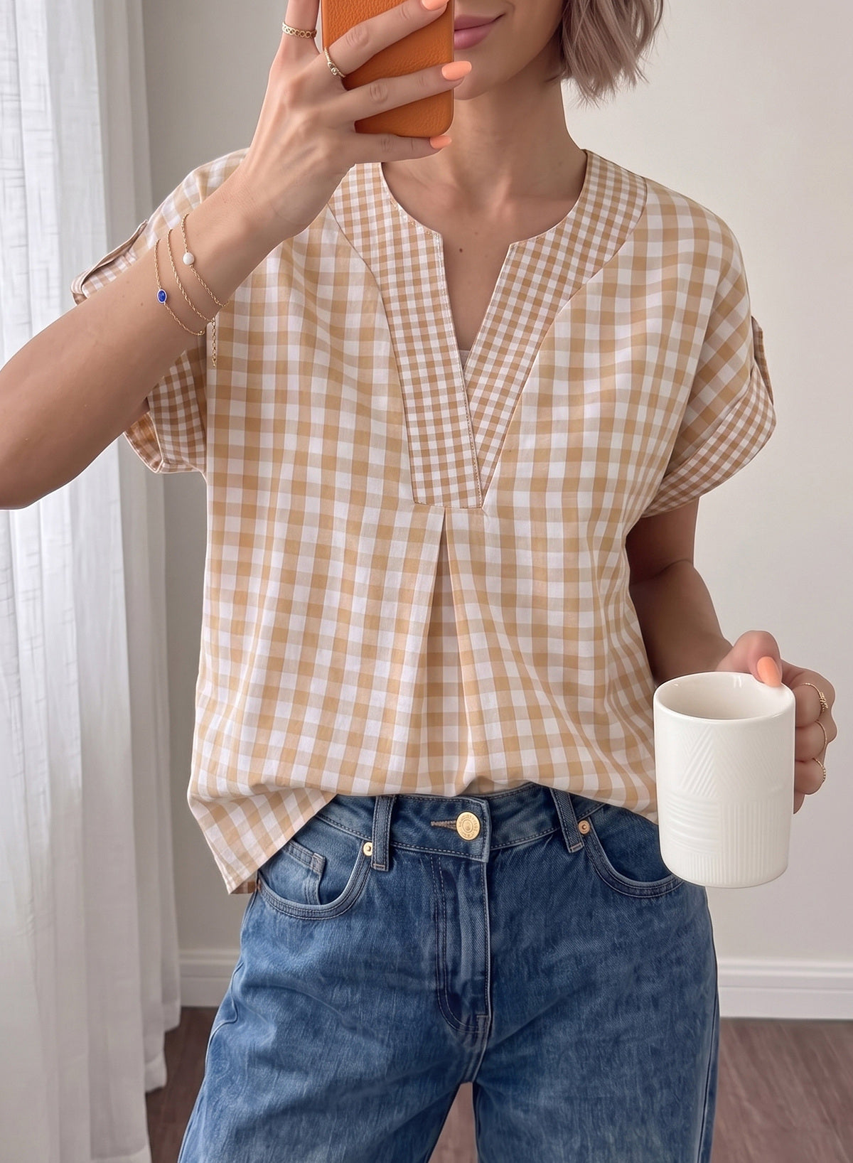 Dokotoo Womens Summer Tops Cap Sleeve Plaid V Neck T Shirts 2026 Outfits