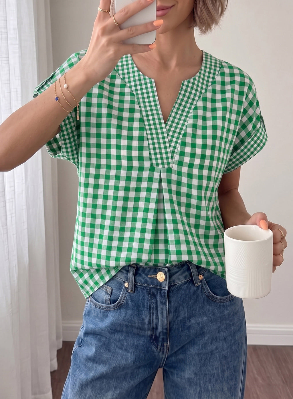 Dokotoo Womens Summer Tops Cap Sleeve Plaid V Neck T Shirts 2026 Outfits