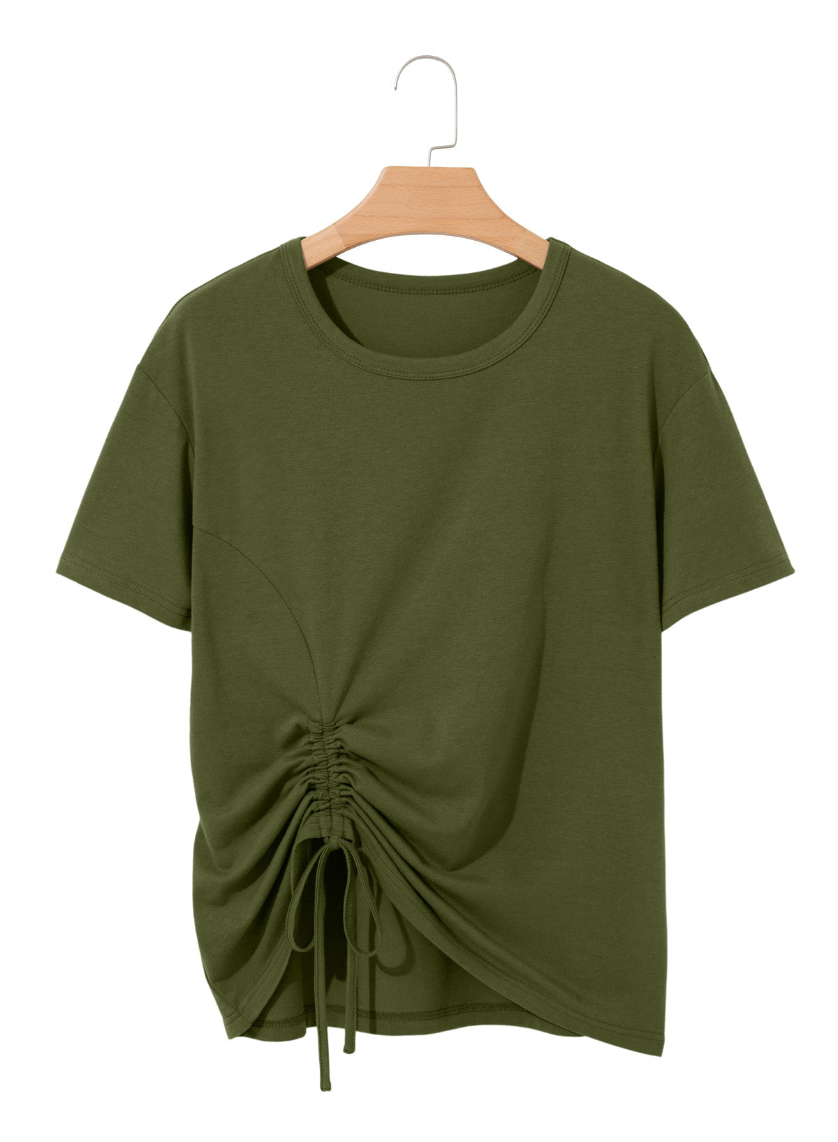 Dokotoo Womens Summer Tops Drawstring Side Ruched Tunic Shirts