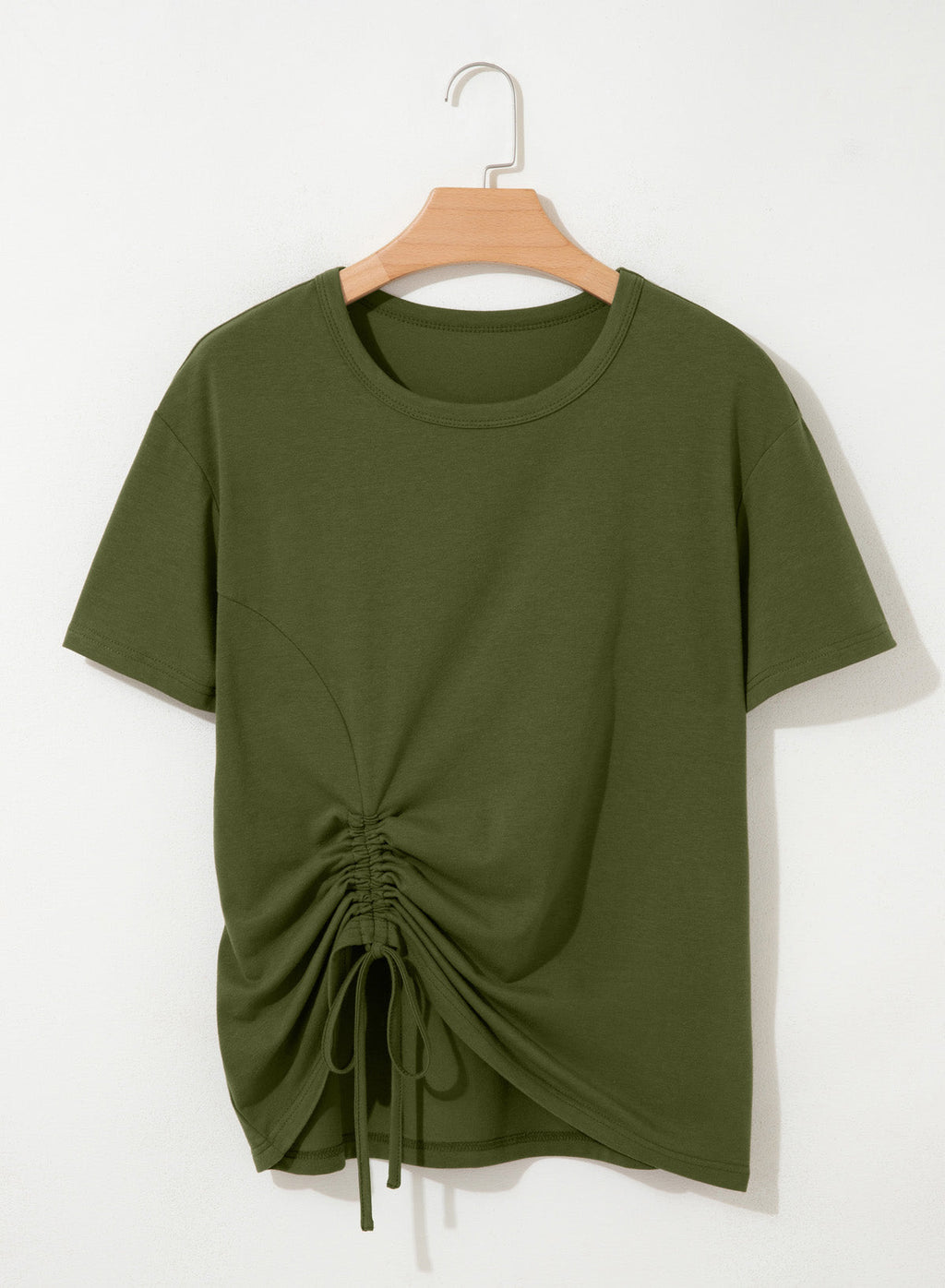 Dokotoo Womens Summer Tops Drawstring Side Ruched Tunic Shirts
