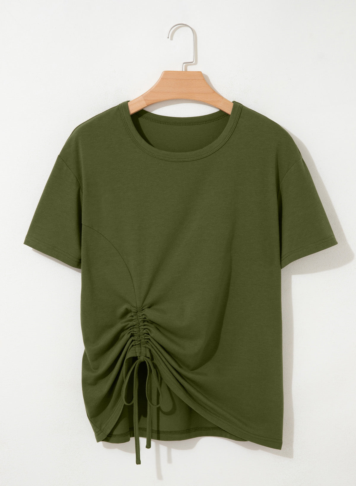 Dokotoo Womens Summer Tops Drawstring Side Ruched Tunic Shirts
