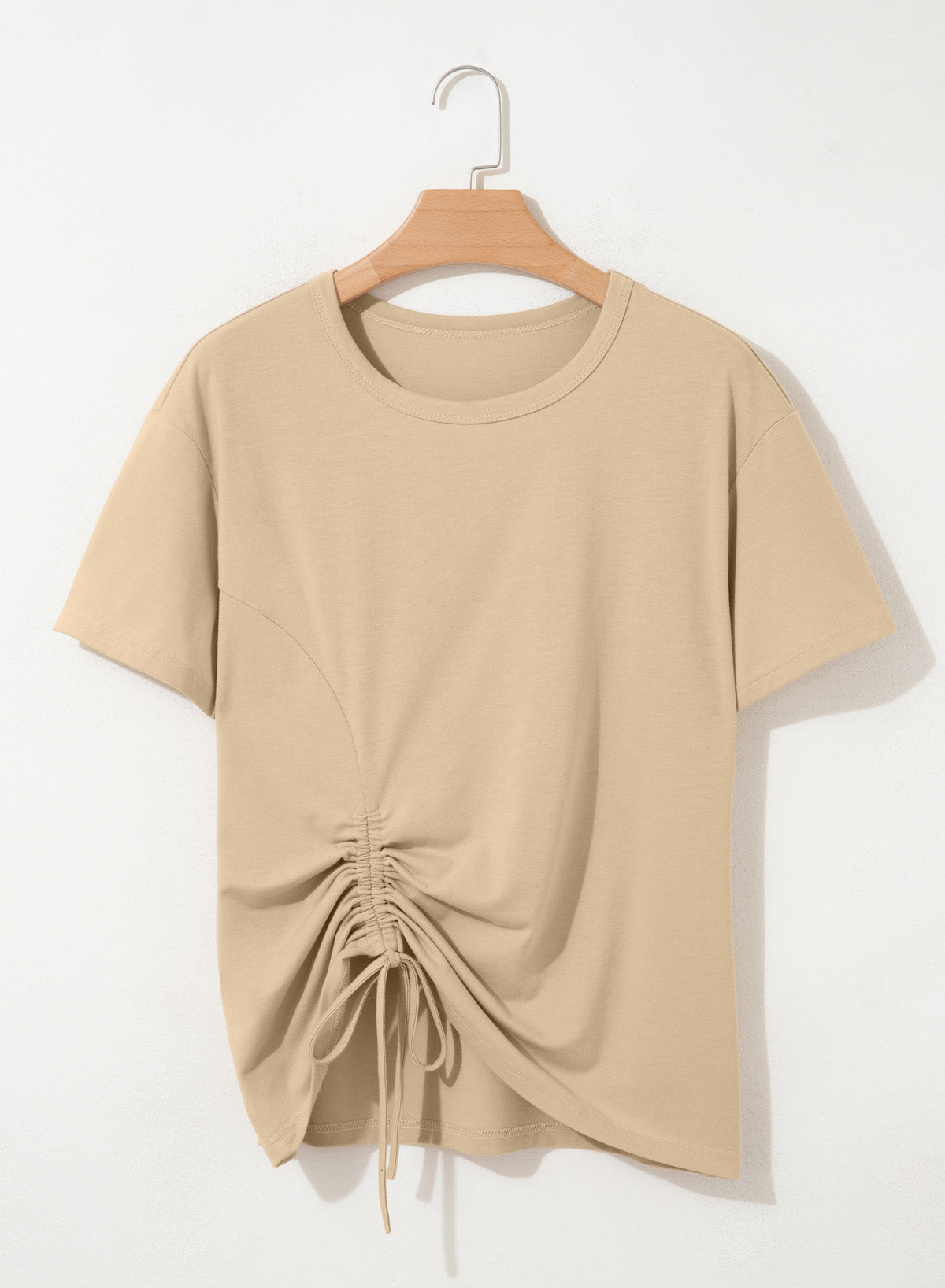Dokotoo Womens Summer Tops Drawstring Side Ruched Tunic Shirts