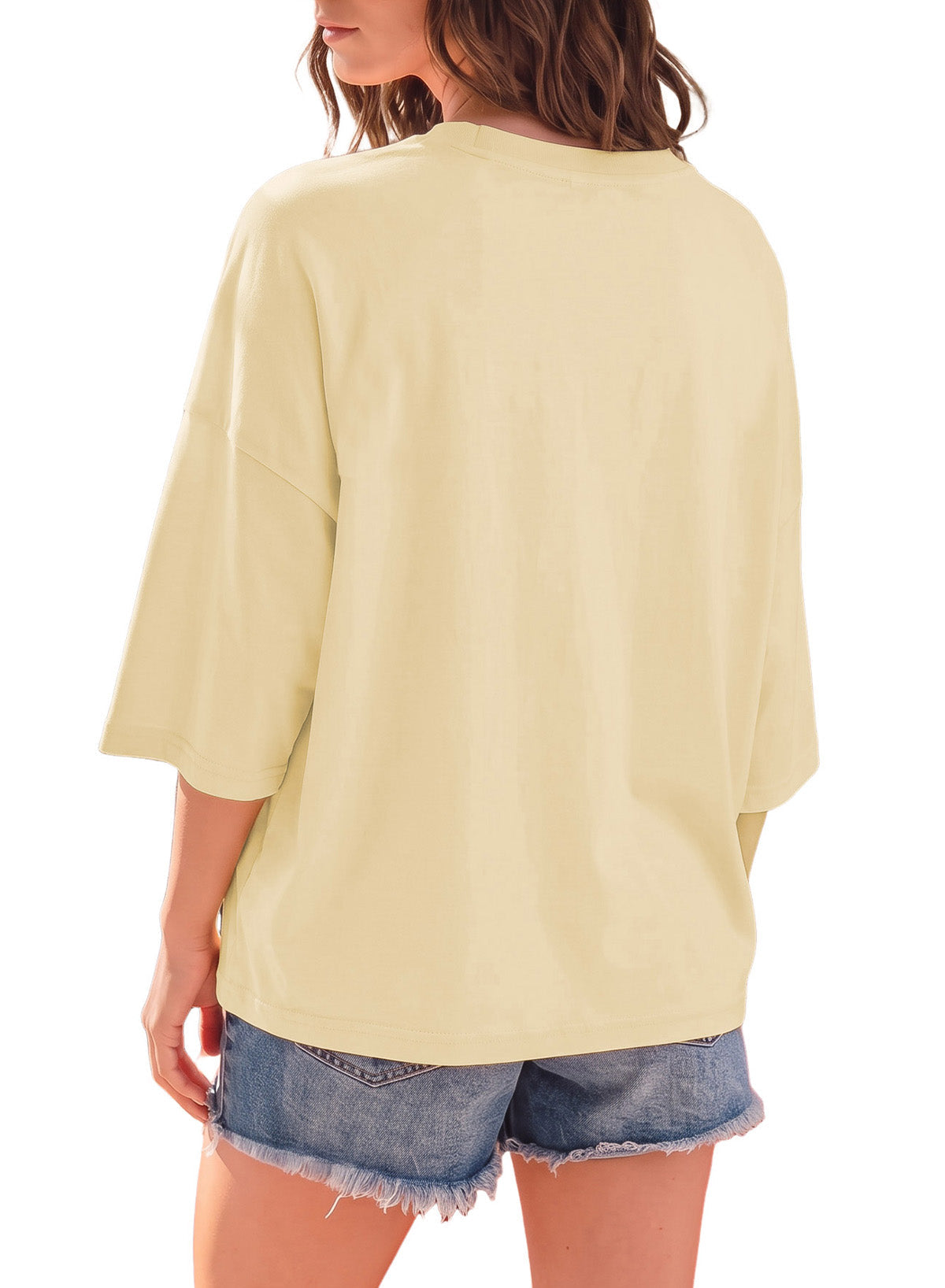 Dokotoo Oversized Graphic Tees for Women 3/4 Sleeve Summer Vintage T Shirts