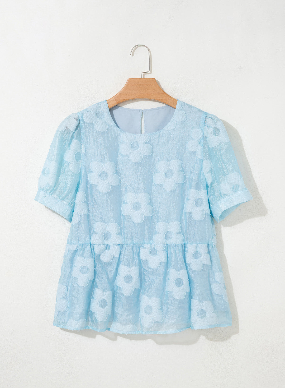 Dokotoo Women's Boho Floral Dressy Tops Summer Puff Sleeve Shirts Blouses