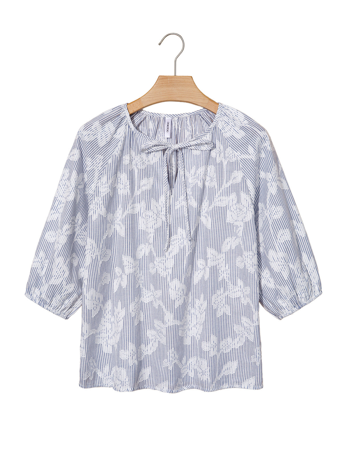 Dokotoo Womens Summer 3/4 Length Sleeve Oversized Striped Tops Blouses 2026