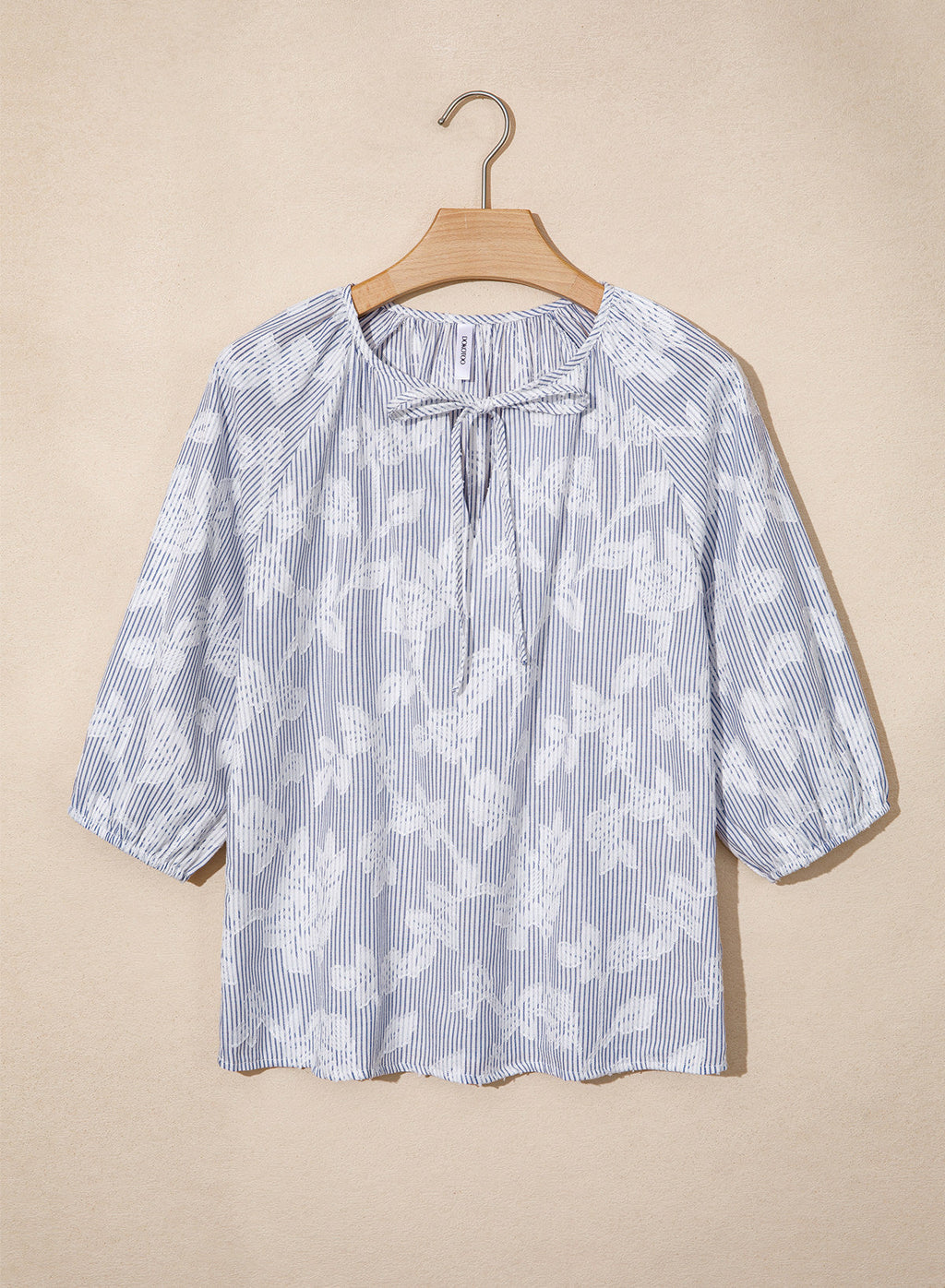 Dokotoo Womens Summer 3/4 Length Sleeve Oversized Striped Tops Blouses 2026