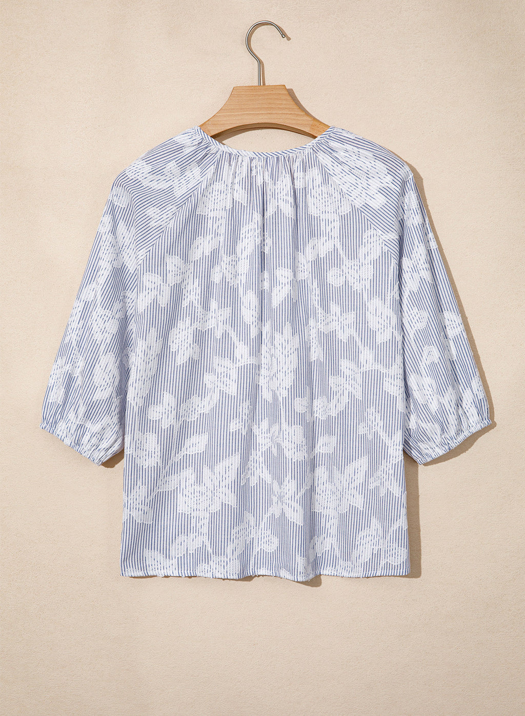 Dokotoo Womens Summer 3/4 Length Sleeve Oversized Striped Tops Blouses 2026