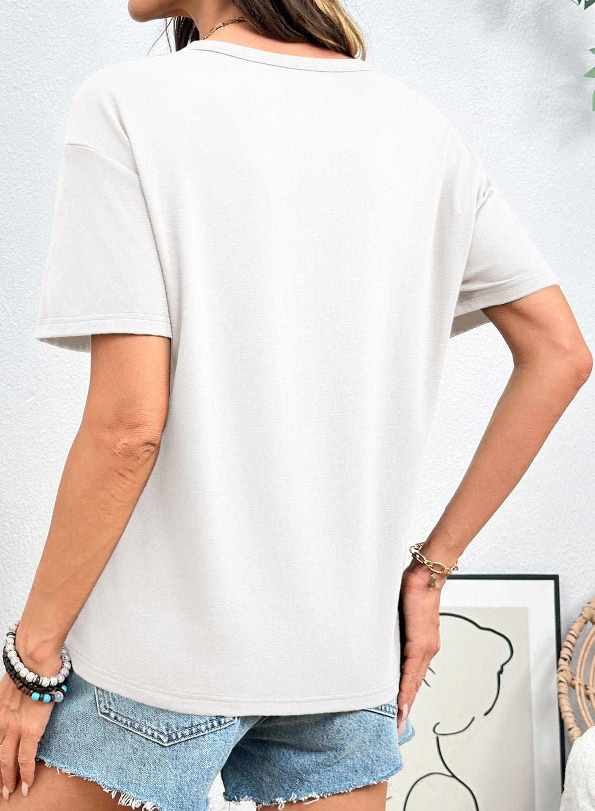Dokotoo Womens Summer Tops Drawstring Side Ruched Tunic Shirts