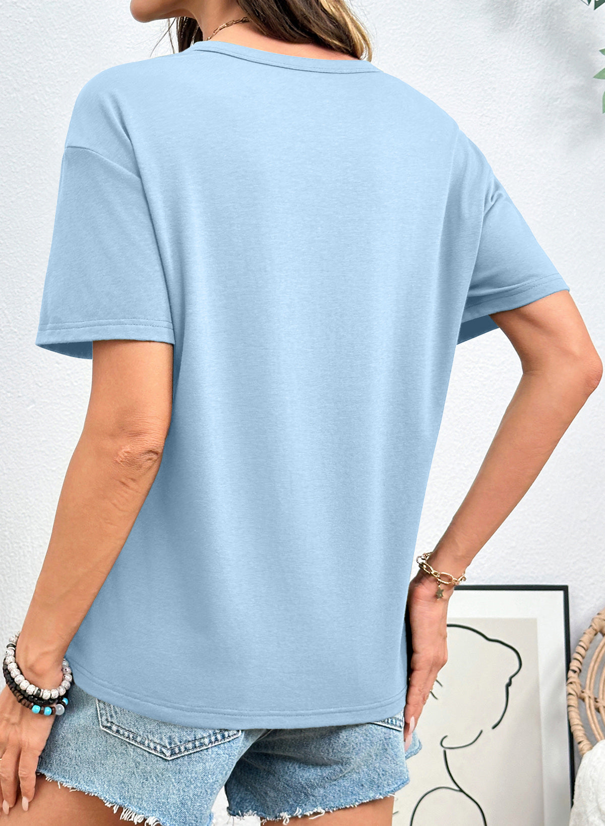 Dokotoo Womens Summer Tops Drawstring Side Ruched Tunic Shirts
