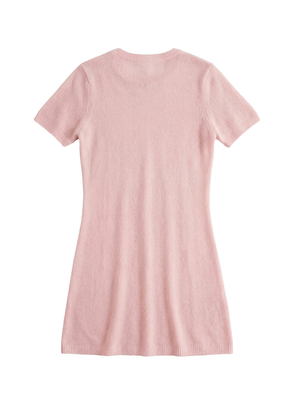 DOKOTOO Women's Pink Ribbed Knit Bodycon Mini Dress, Short Sleeve Casual Sweater Dress, Spring Everyday Outfit