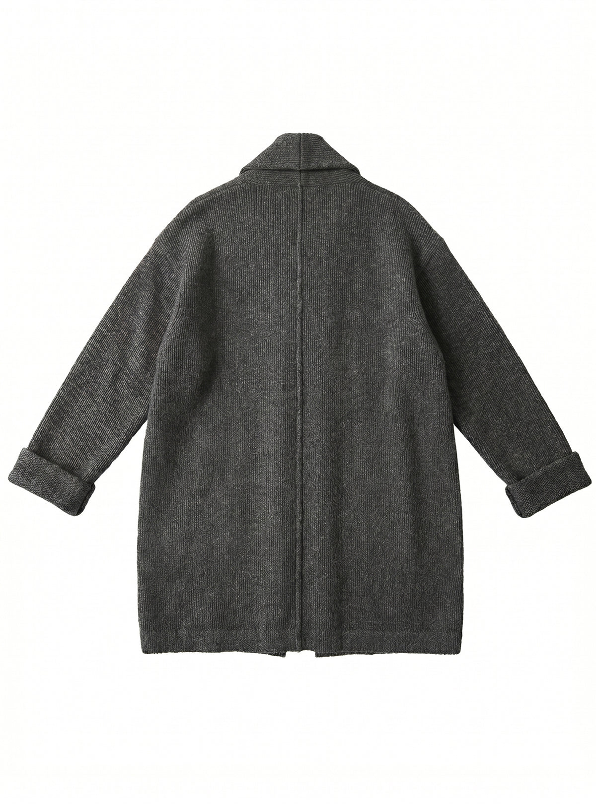 DOKOTOO Women's Dark Gray Shawl Collar Open Front Coatigan, Chunky Knit Long Cardigan Coat with Pockets, Casual Warm Fall Winter Outerwear