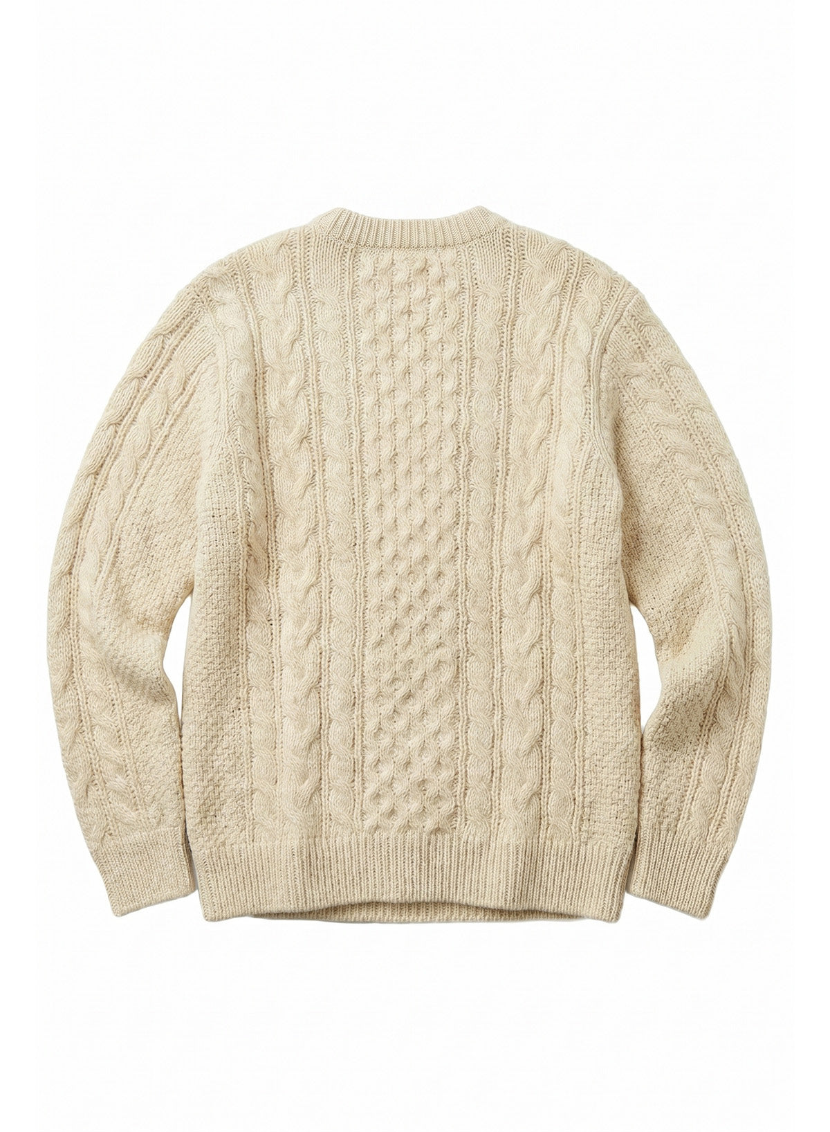 DOKOTOO Women's Cable Knit Crewneck Sweater, Beige Chunky Knit Pullover Jumper, Casual Warm Fall Winter Top