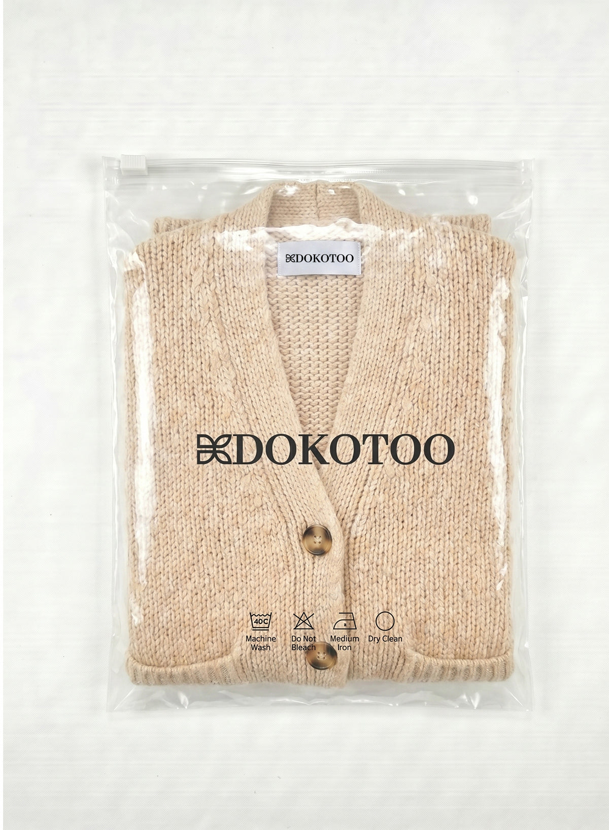 DOKOTOO Women's Oversized Chunky Knit Cardigan Sweater, V Neck Button Down Open Front Cardigan with Pockets, Casual Loose Fit Knitwear