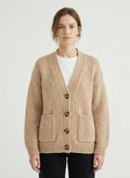 DOKOTOO Women's Oversized Chunky Knit Cardigan Sweater, V Neck Button Down Open Front Cardigan with Pockets, Casual Loose Fit Knitwear